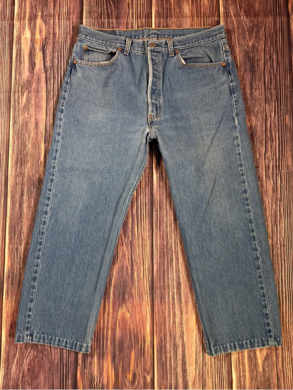 LEVIS 90s Vintage Levi's 501 Men's‎ Distressed Worn In Button Fly Jeans Cropped
